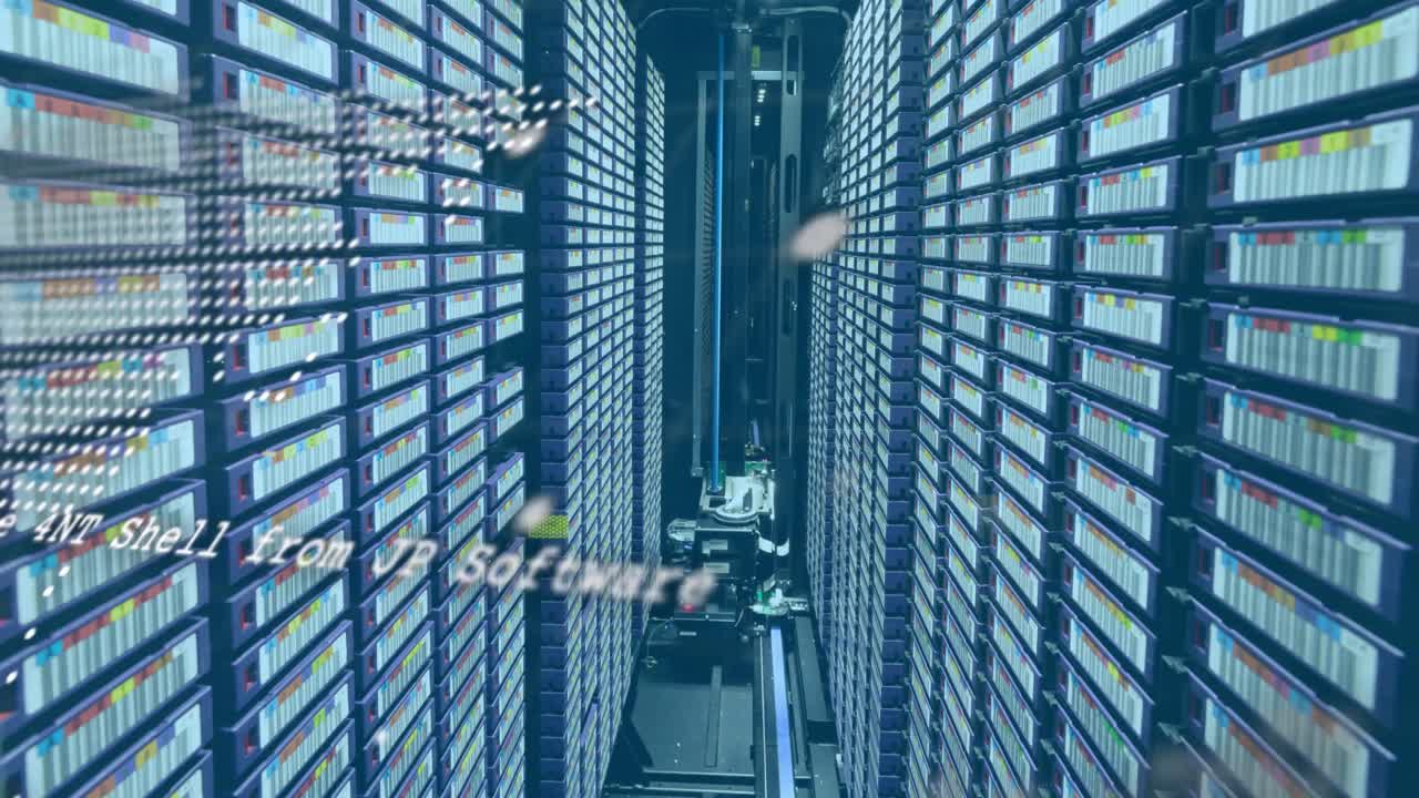 Data processing over world map against computer server room