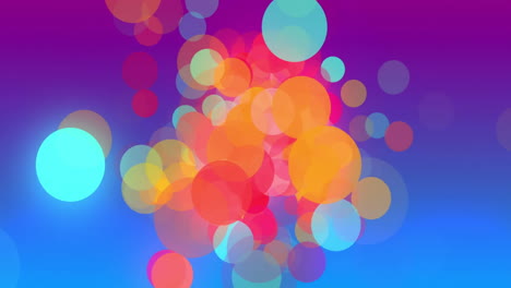 animation of colourful spots on blue background