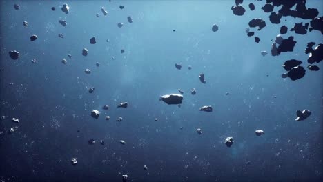 vast asteroid field in outer space.