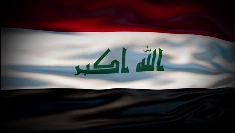 animación bandera de irak está agitando bucle sin costuras. bandera de irak agitando en el viento. realista 4k bandera nacional de irak de primer plano.