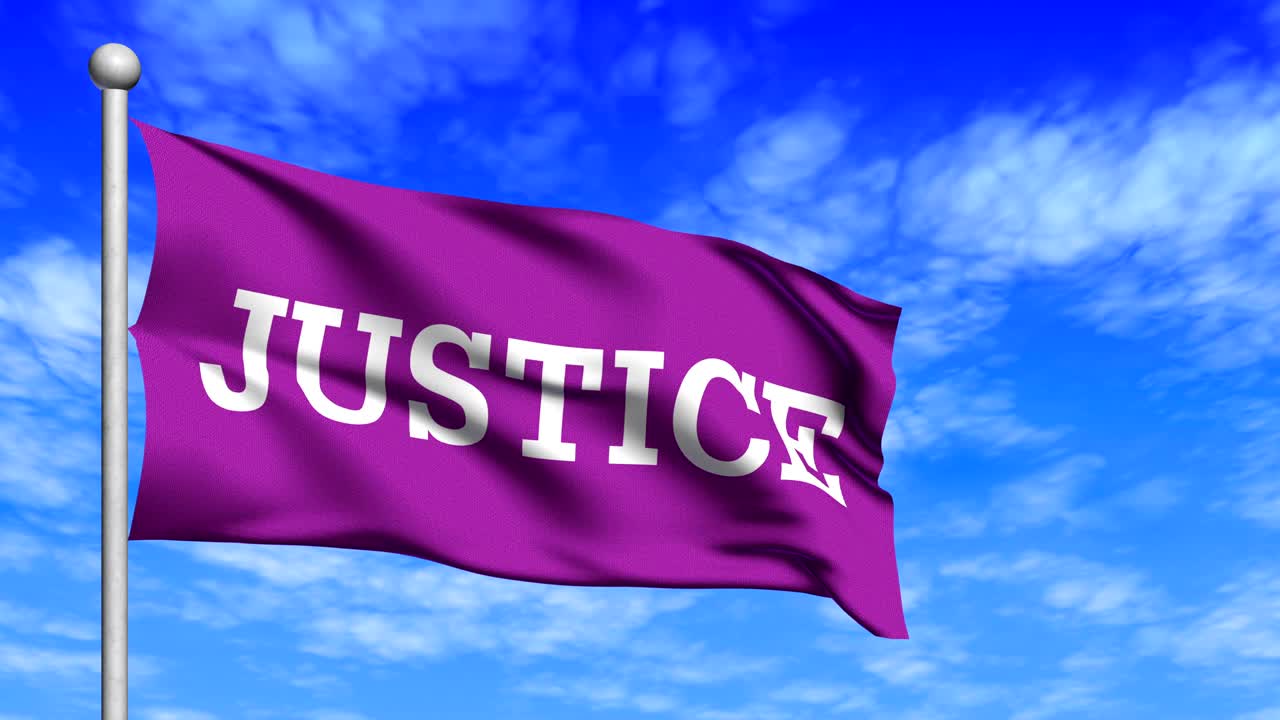 la bandera de la justicia agita el bucle