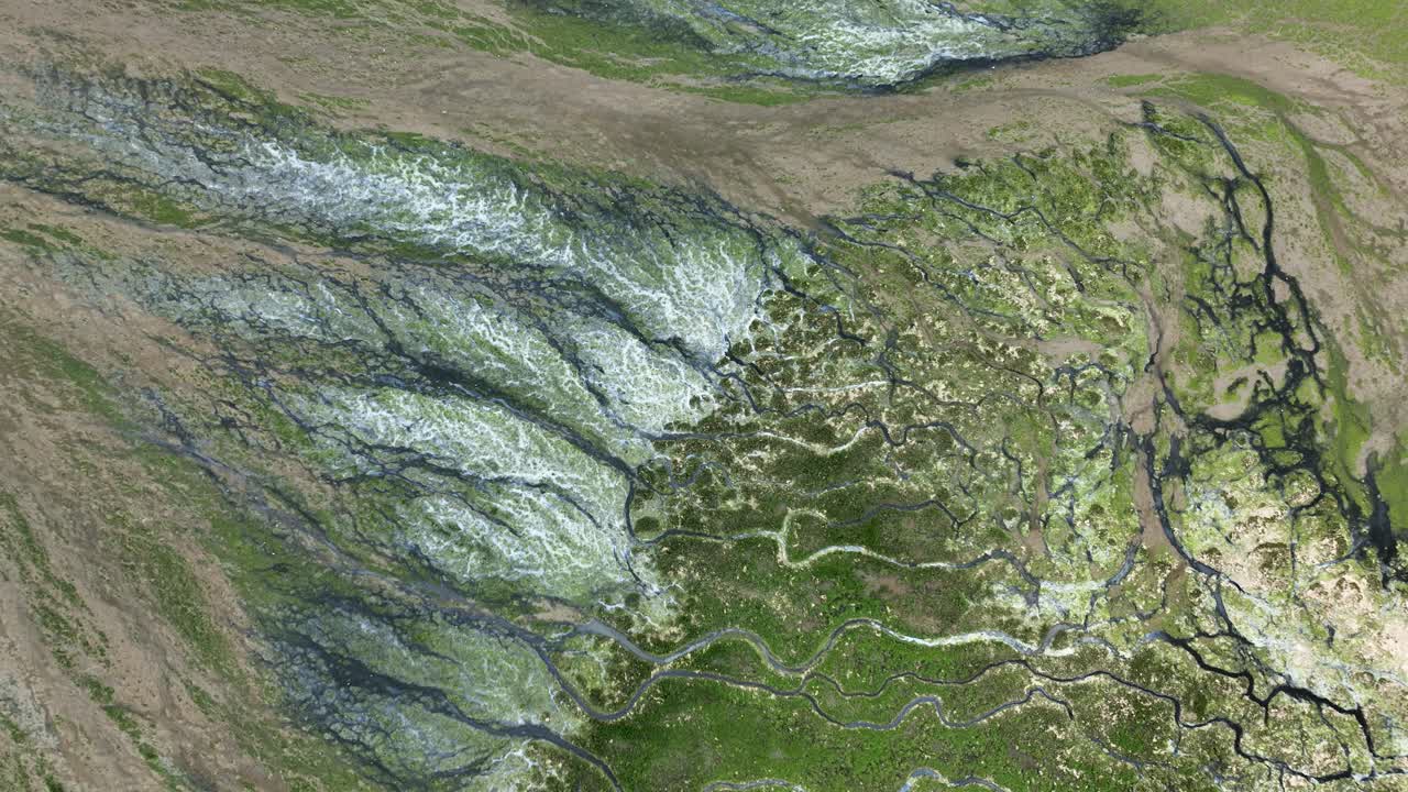 increíble vista satelital del paisaje de mareas de slikken van voorne