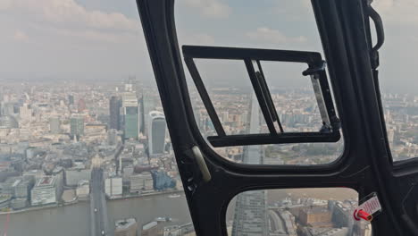 filming from inside a helicopter over london