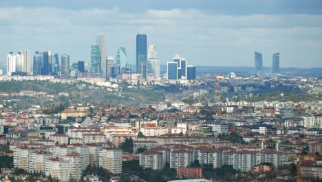 aerial view of istanbul skyline with modern skyscrapers