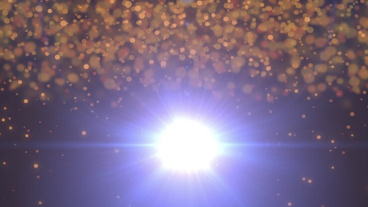 Video of glowing light and orange spots glowing falling in background