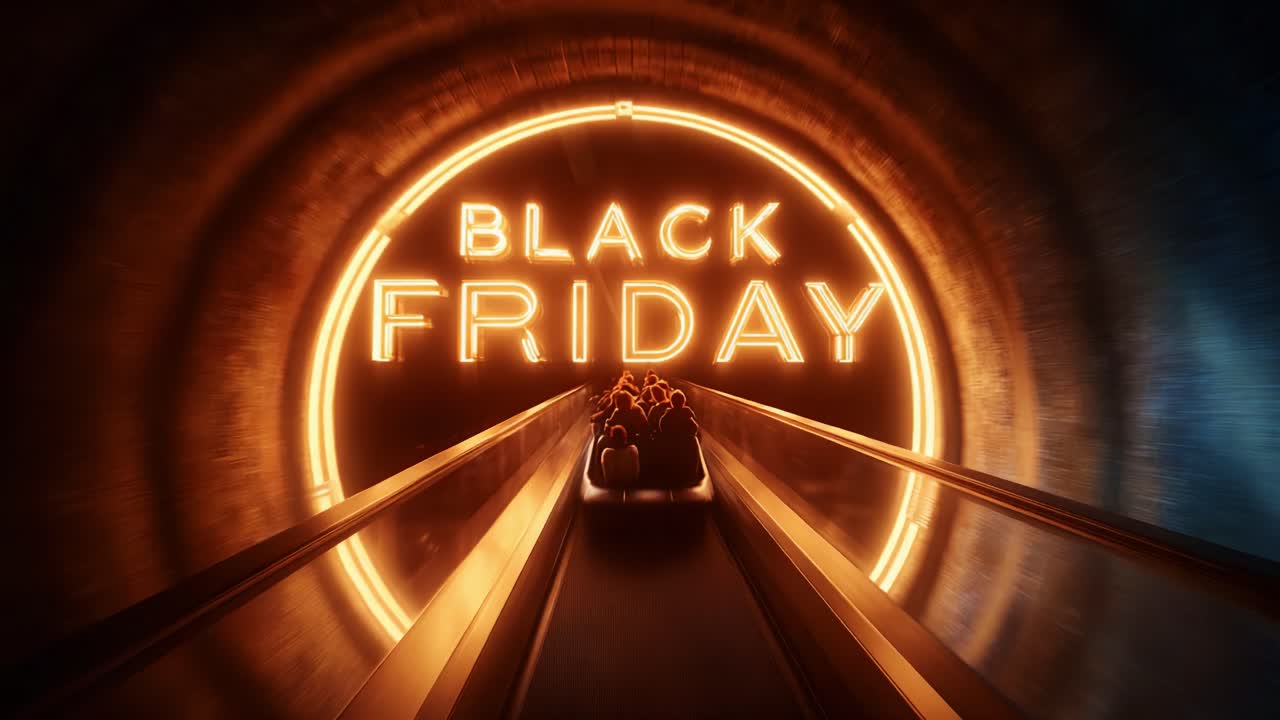 Un'emozionante avventura nell'indimenticabile esperienza dello shopping del Black Friday, catturata in due splendide inquadrature dall'entusiasmante percorso video di consumismo e avventura nel retail