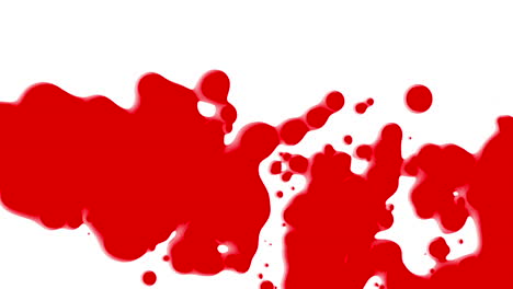 red liquid and splashes spots on white gradient