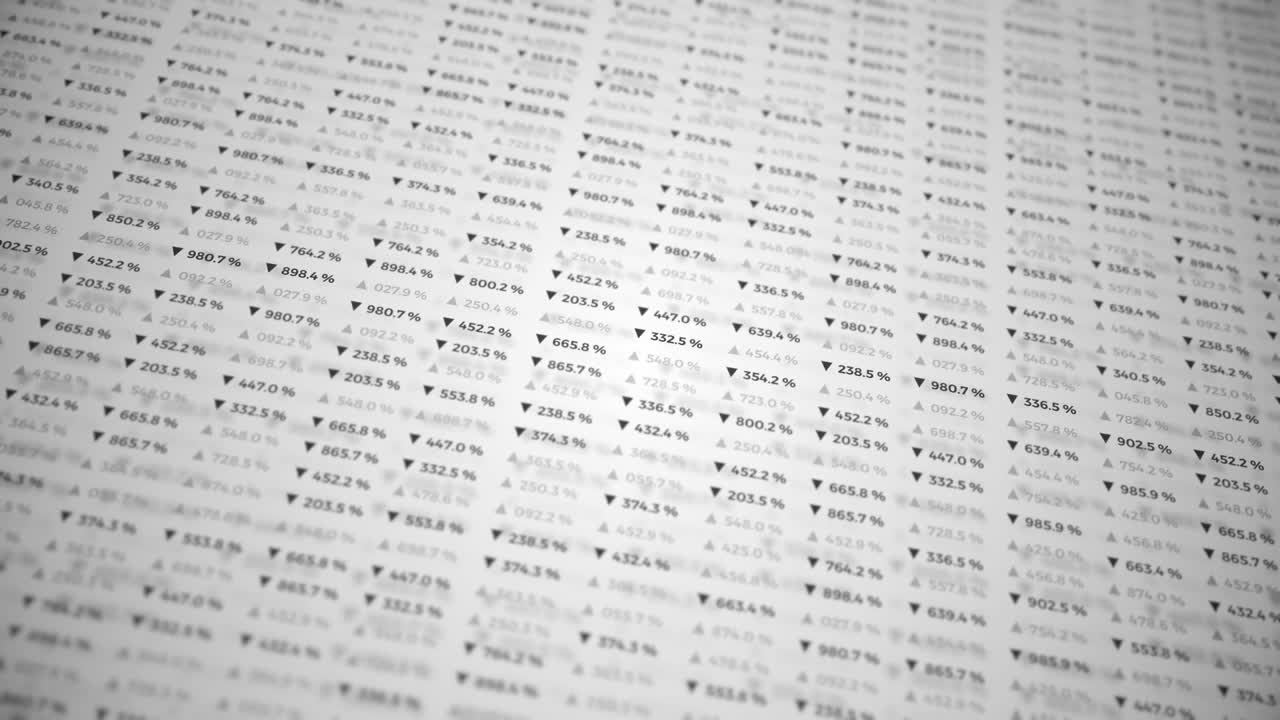 Stock financial market data, columns of numbers. Opening video 3D 4K.