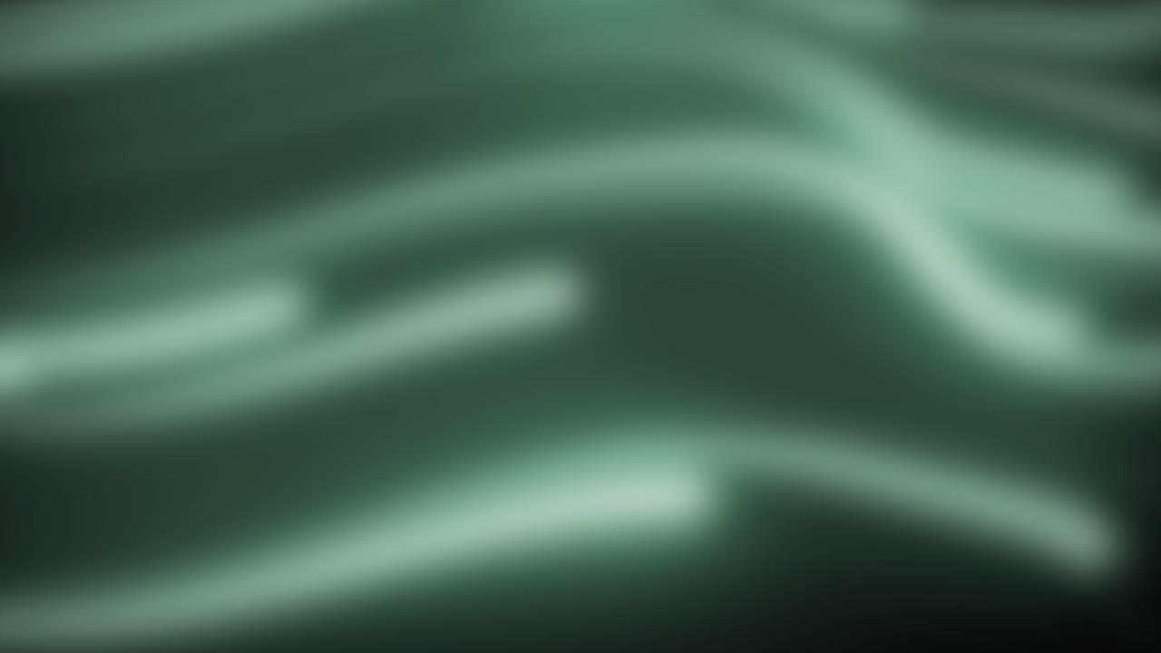 Abstract Green Glowing Wavy Lines Blurred Background