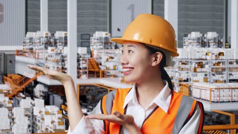 woman engineer in warehouse