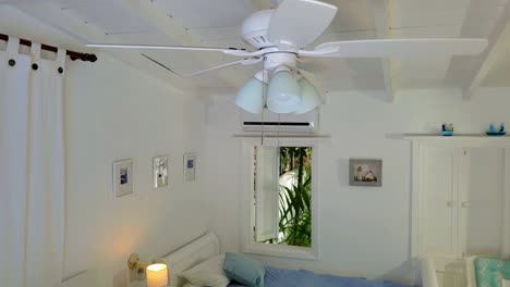 romantic guest room with garden view, caribbean culture. white backgroung