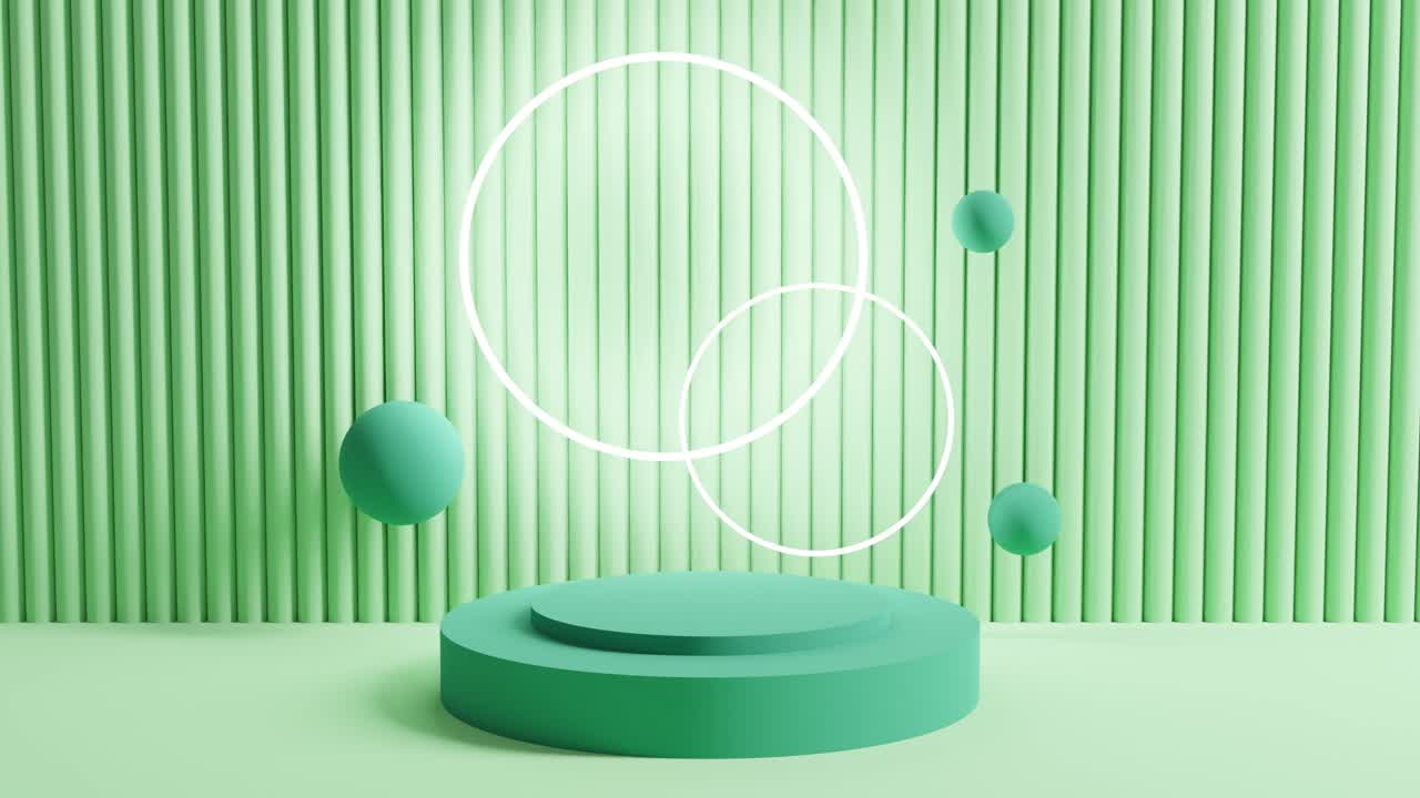 una plataforma vacía iluminada por luces brillantes