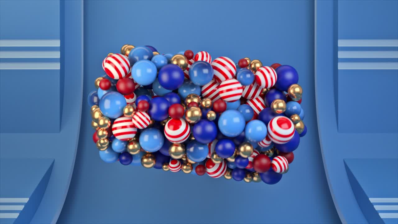 renderizado en 3d de bolas de rayas de colores