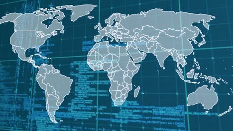 animación del mapa del mundo a través del procesamiento de datos y la cuadrícula