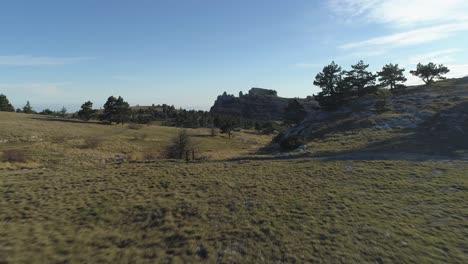 mountain landscape with ruins