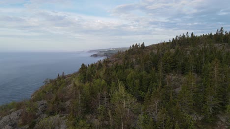 Palisade-head-aerial-footage,-lake-superior-minnesota-landscape