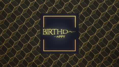 sophisticated geometric black and gold birthday greeting