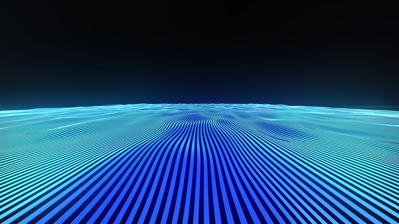 Abstract Blue Glowing Digital Wave Surface Motion Background