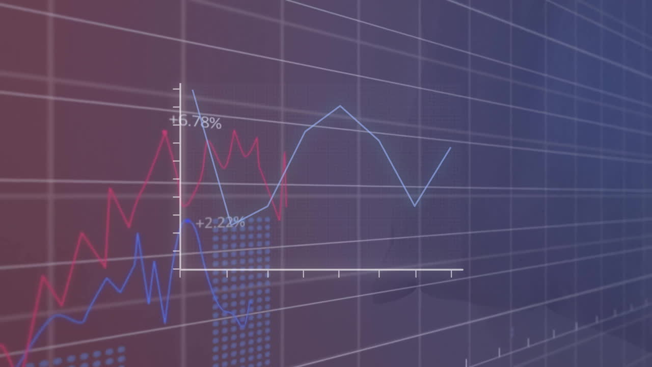 animación del procesamiento de datos digitales en el fondo de la cuadrícula