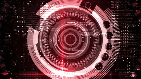 round scanner and data processing against black background