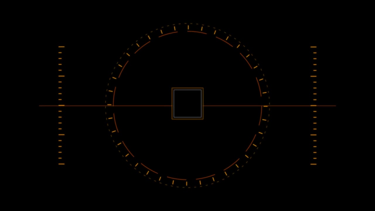 Futuristic Digital HUD Interface with Rotating Circular Target