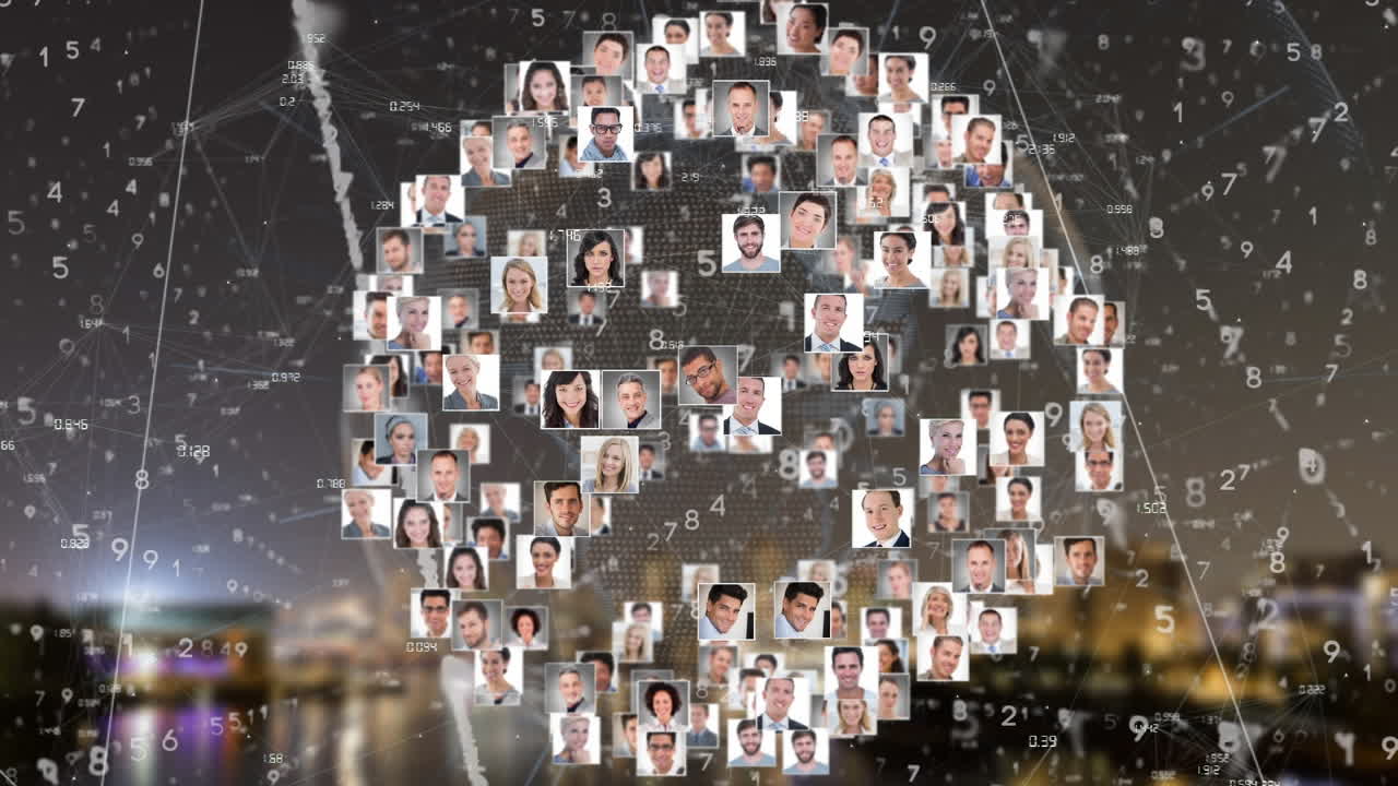 animación de fotos de personas girando alrededor