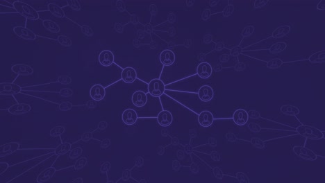animation of network of connections over blue background
