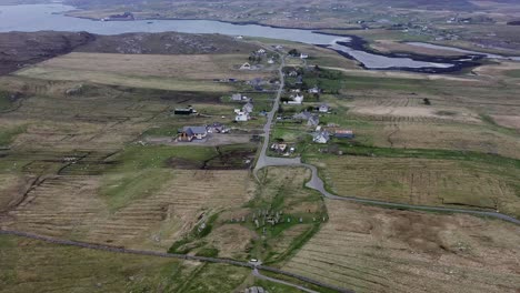 Drohnenaufnahme-Der-Callanish-Menhire-Aus-Der-Vogelperspektive