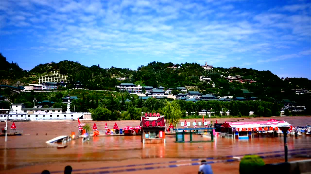 시안에서 중국 양쯔강 황하의 저속 촬영