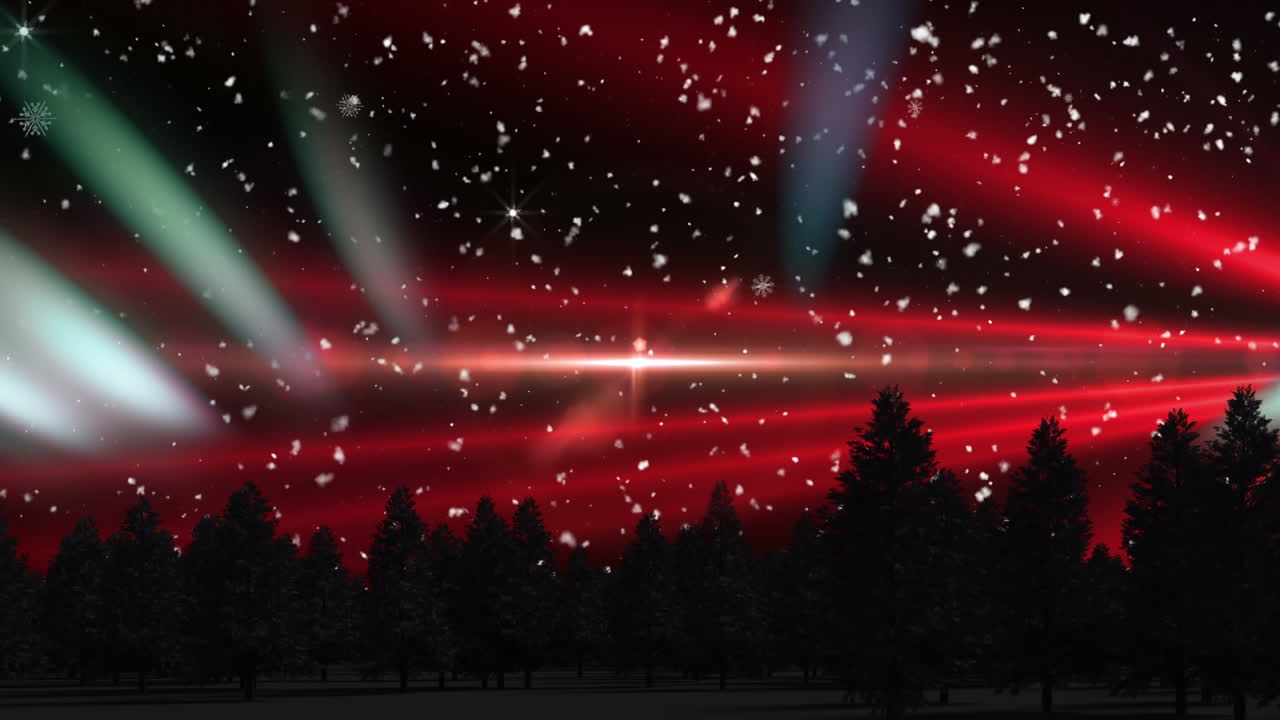 Animation of fir trees over spots