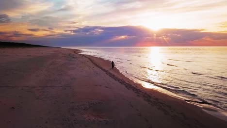 Paseo-En-Bicicleta-Por-La-Playa-60fps-Disparo-De-Drone