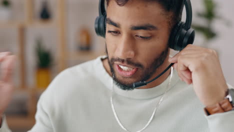 work from home call center man