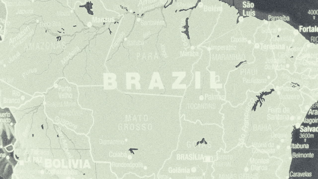 Map of Brazil and neighboring South American countries
