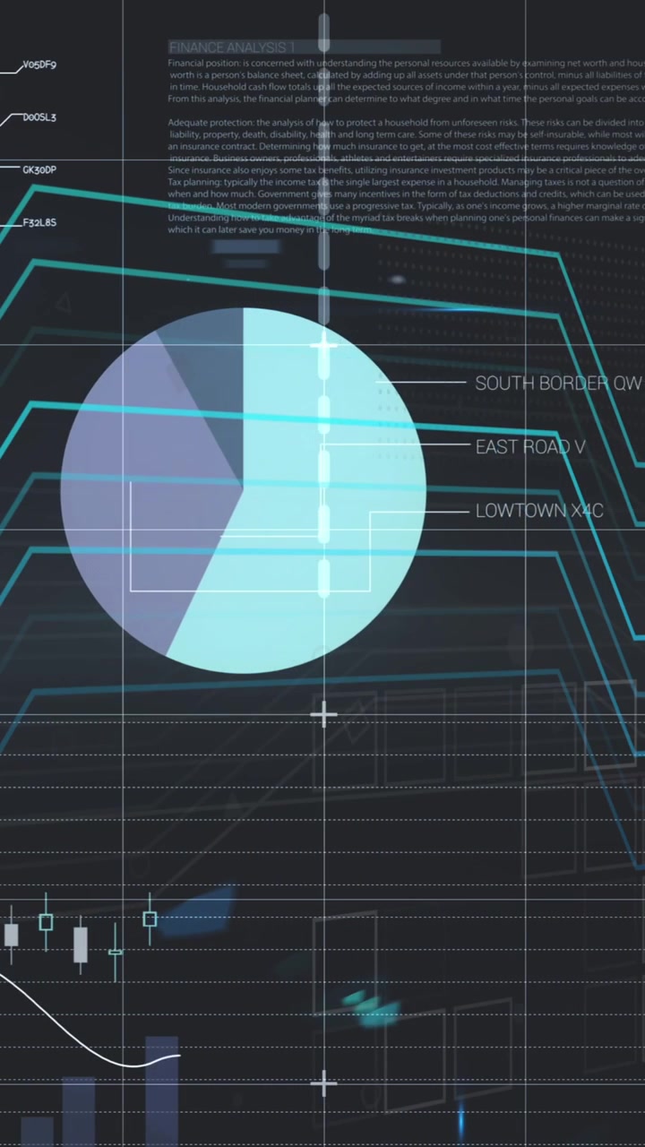 Animation of data processing with fingerprint icon over blue background