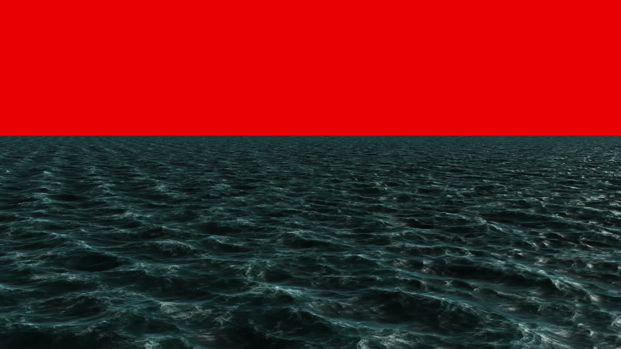 Digitally generated blue ocean moving