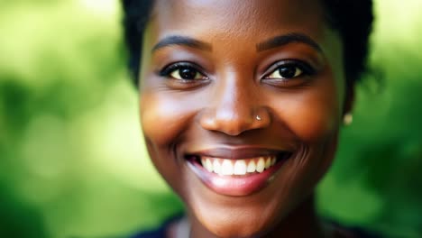 beautiful young black woman smiling