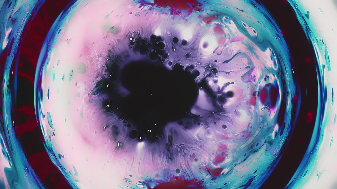 el marco del círculo de salpicaduras líquidas de colorido