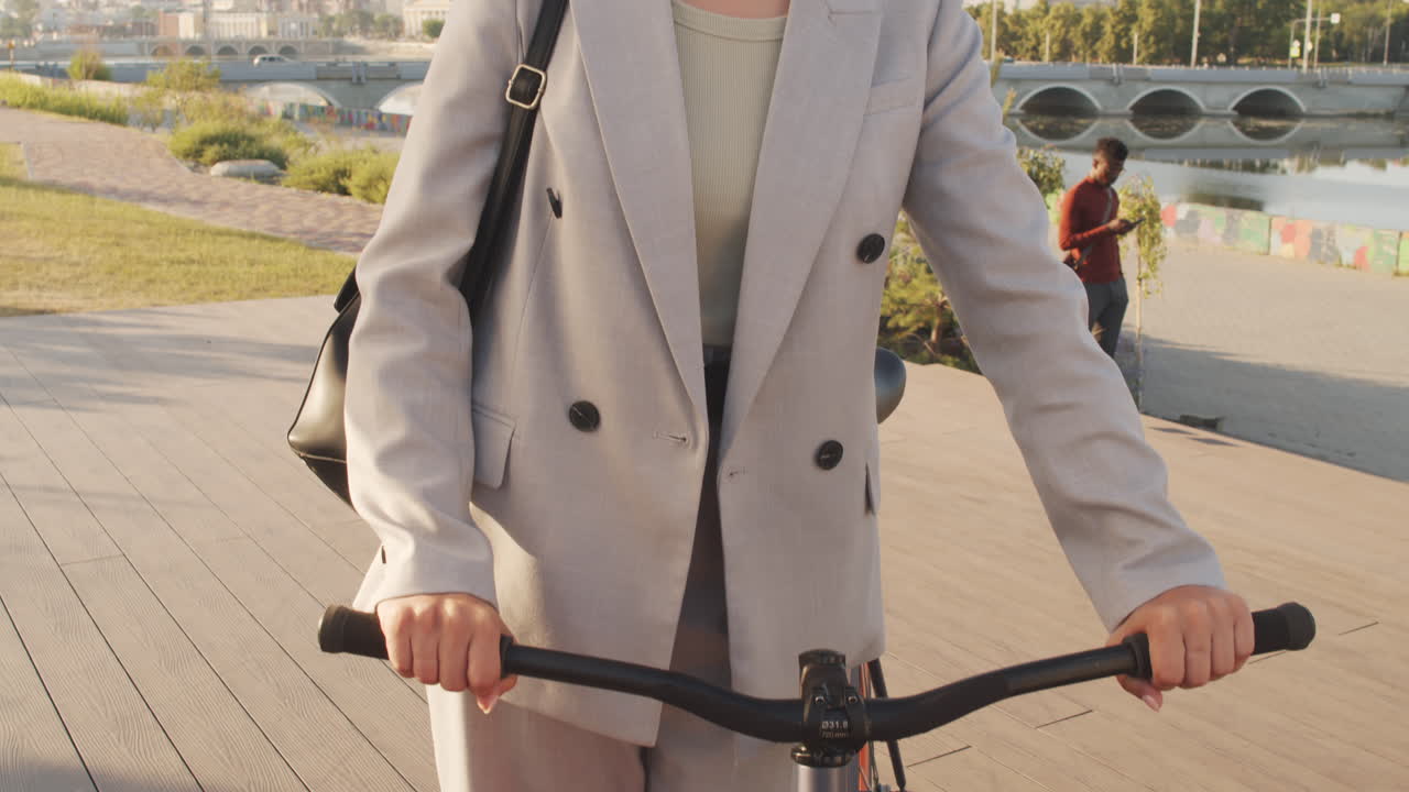Business Woman with Electric Scooter Outdoors