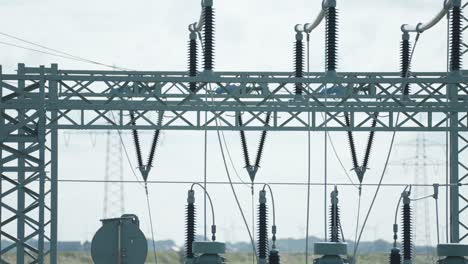 a close-up shot of an electrical power plant