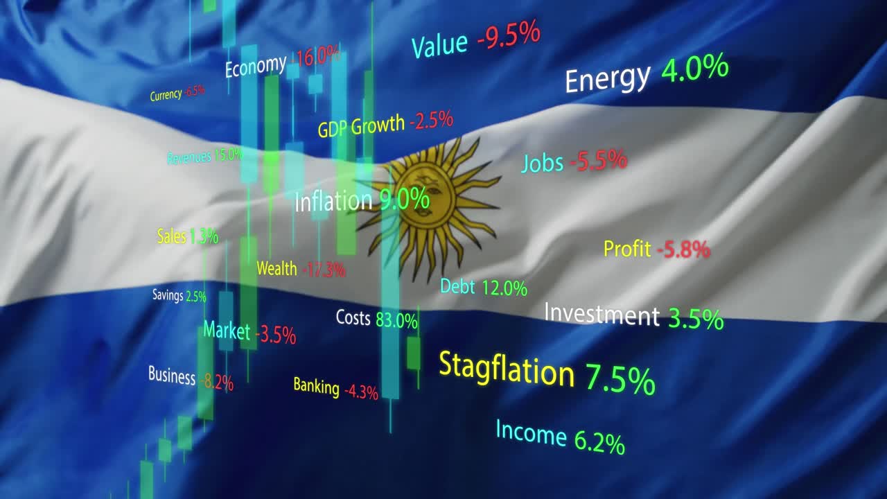 아르헨티나의  ⁇ 발 위에서 데이터 처리의 애니메이션