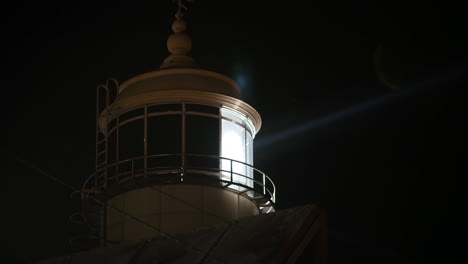 timelapse shot of lighthouse in night.