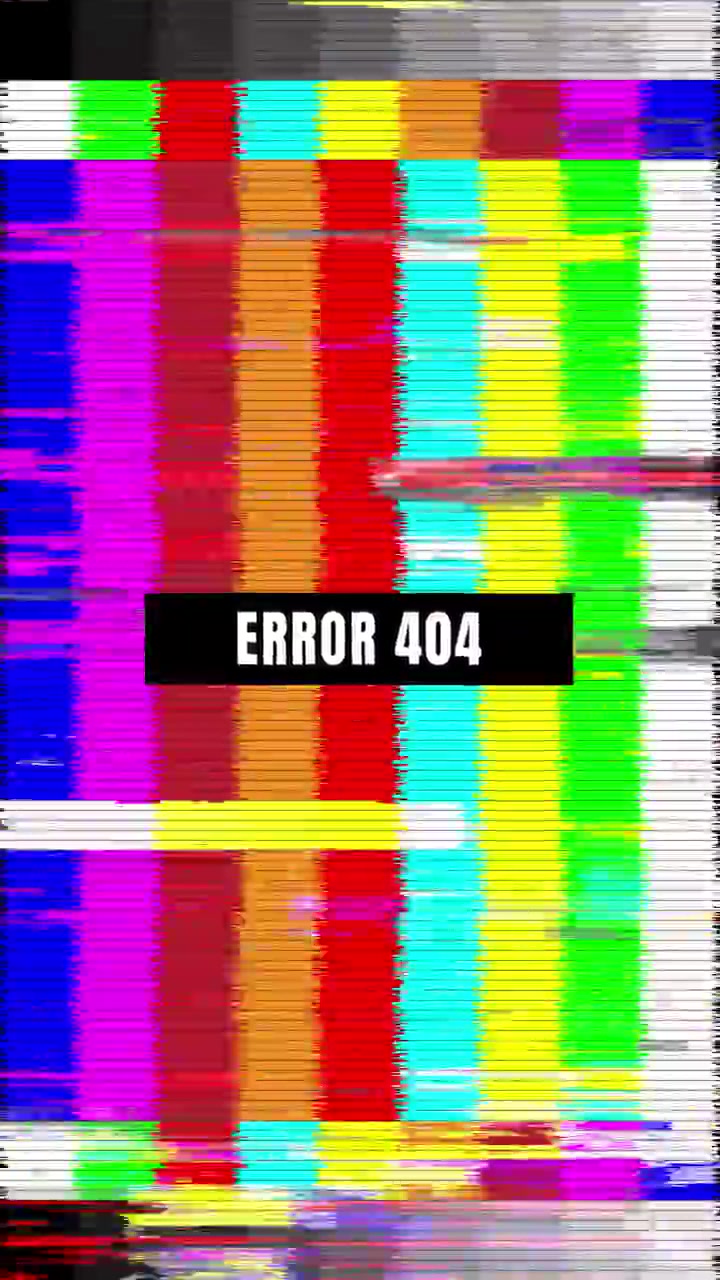 Digital Glitch Effect with Error 404 Text Overlay
