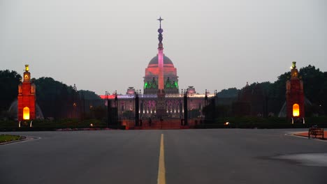 beautiful evening view of rashtrapati bhavan