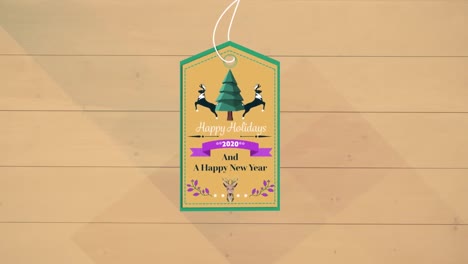 happy holidays 2020 and a happy new year written on a label