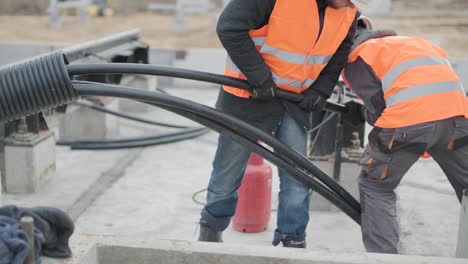 installation work during the construction of a transformer substation, installation of an electrical cable