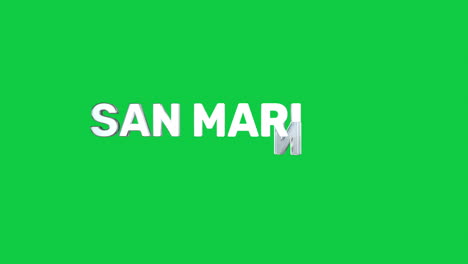un texto 3d plateado de alta calidad y suave de la ciudad capital "san marino