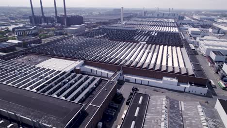 Volkswagen industry in Wolfsburg with Autostadt in background