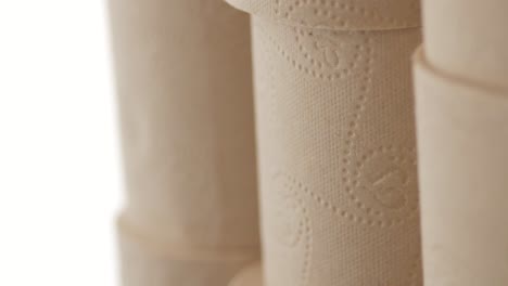 stacked toilet paper rolls