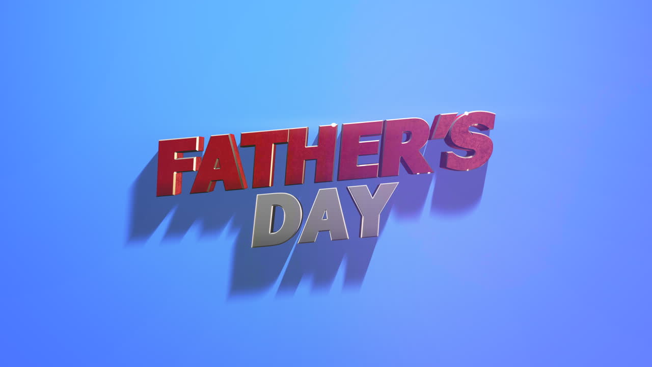 Celebrate Fathers Day with striking 3d text design in bold colors