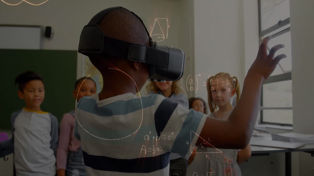 Animation of mathematical equations over schoolchildren using vr headsets